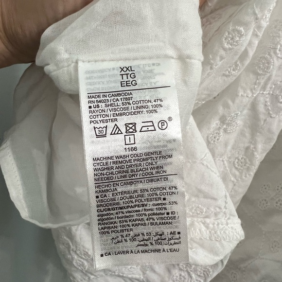 NWOT Eyelet Tie Strap White Summer DressWith Pockets - Picture 5 of 5